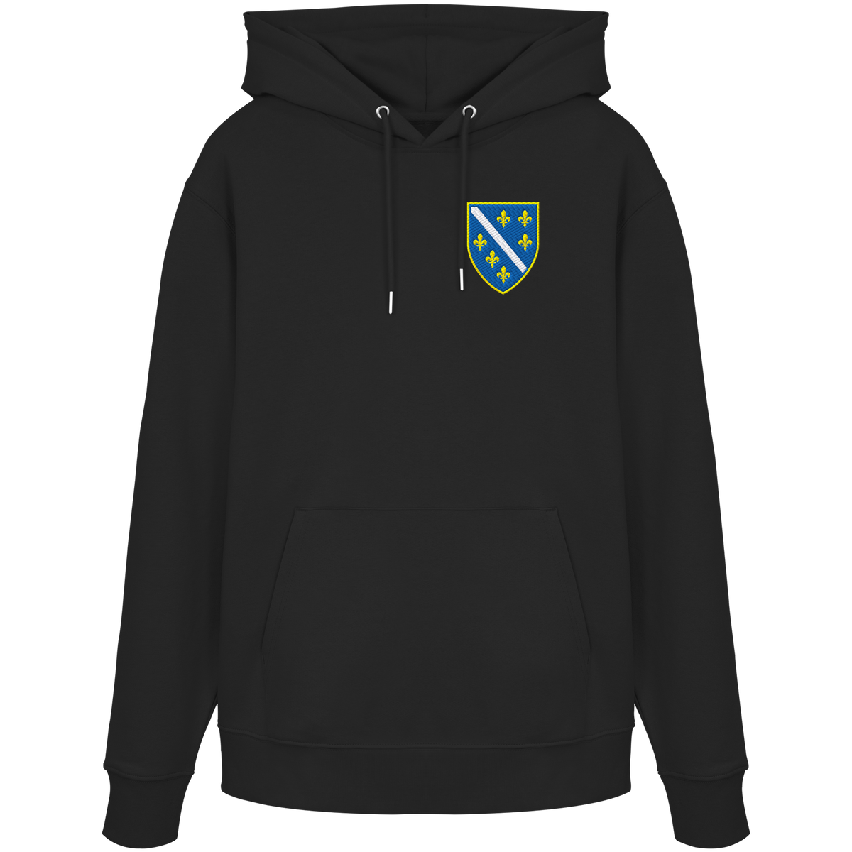 Premium organski hoodie s grbom Bosne i Višegradom i vezom | Stanley/Stella – Unisex