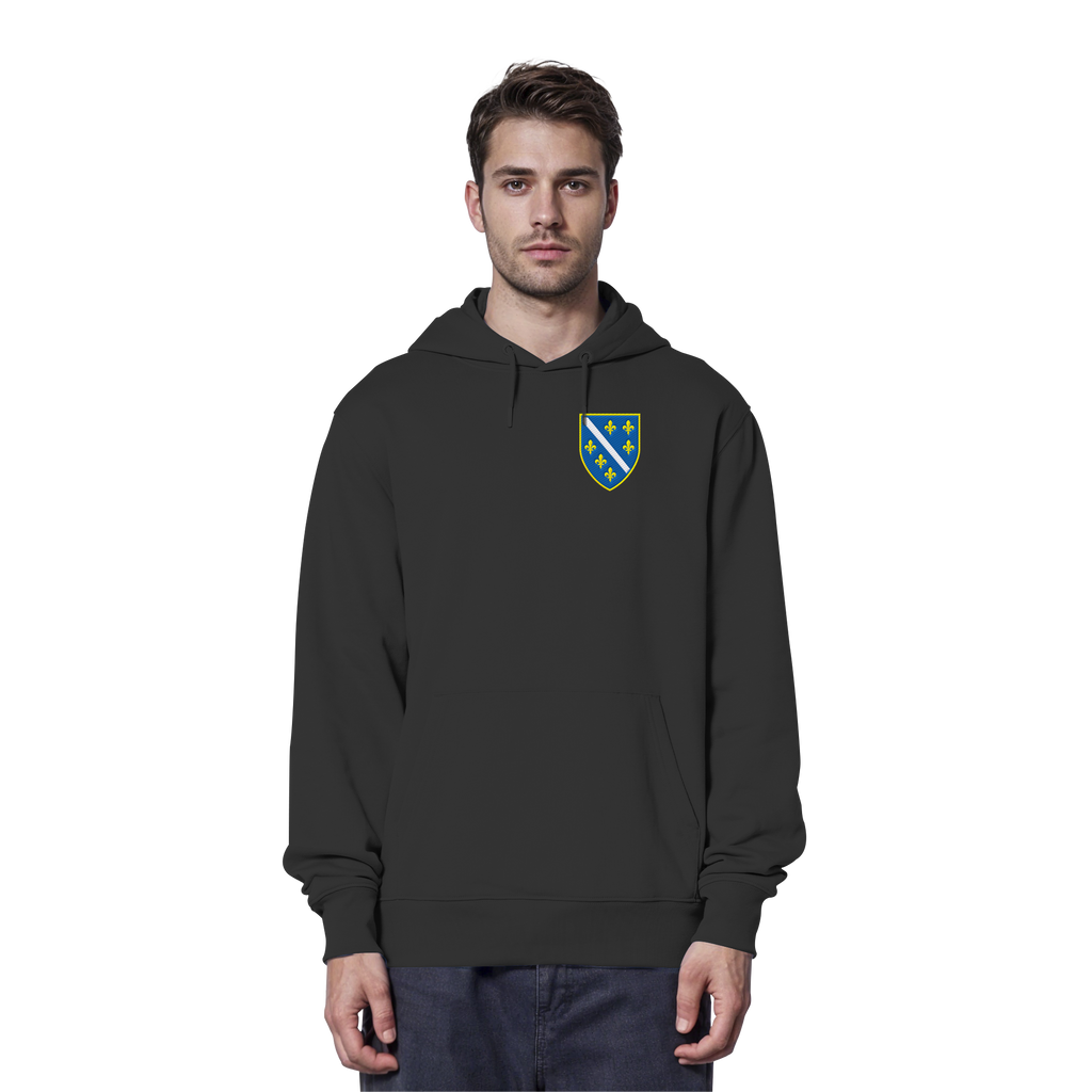Bosnisches Wappen – Heimatliebe mit Stolz | Premium Stickerei - Organic Hoodie