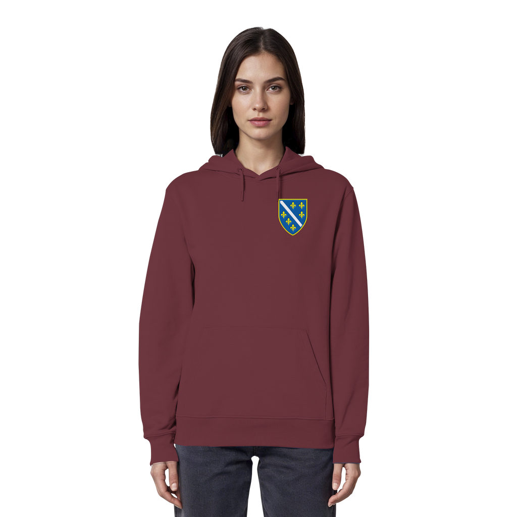 Bosnien Wappen Premium Bio Hoodie mit Stickerei | Stanley/Stella – Unisex