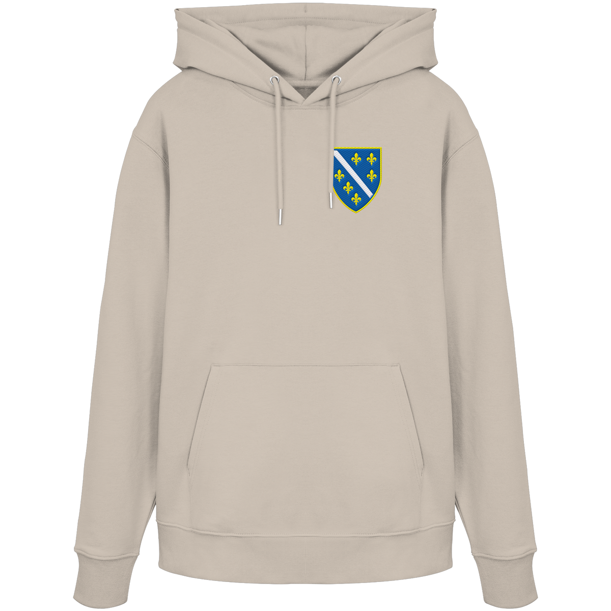 Bosnisches Wappen – Heimatliebe mit Stolz | Premium Stickerei - Organic Hoodie