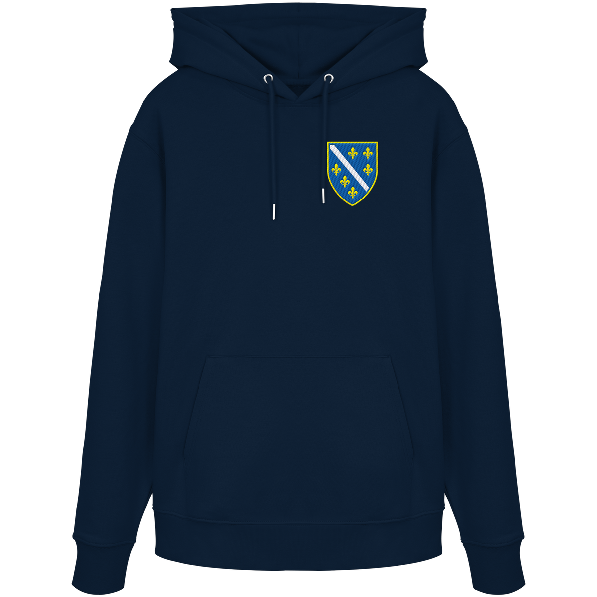 Premium organski hoodie s grbom Bosne i Višegradom i vezom | Stanley/Stella – Unisex