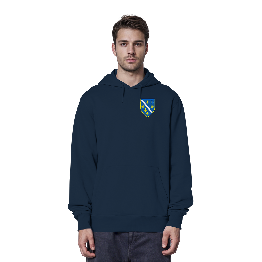 Bosnien Wappen Premium Bio Hoodie mit Stickerei | Stanley/Stella – Unisex