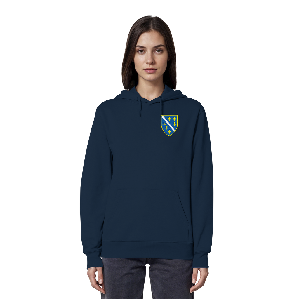 Bosnien Wappen Premium Bio Hoodie mit Stickerei | Stanley/Stella – Unisex