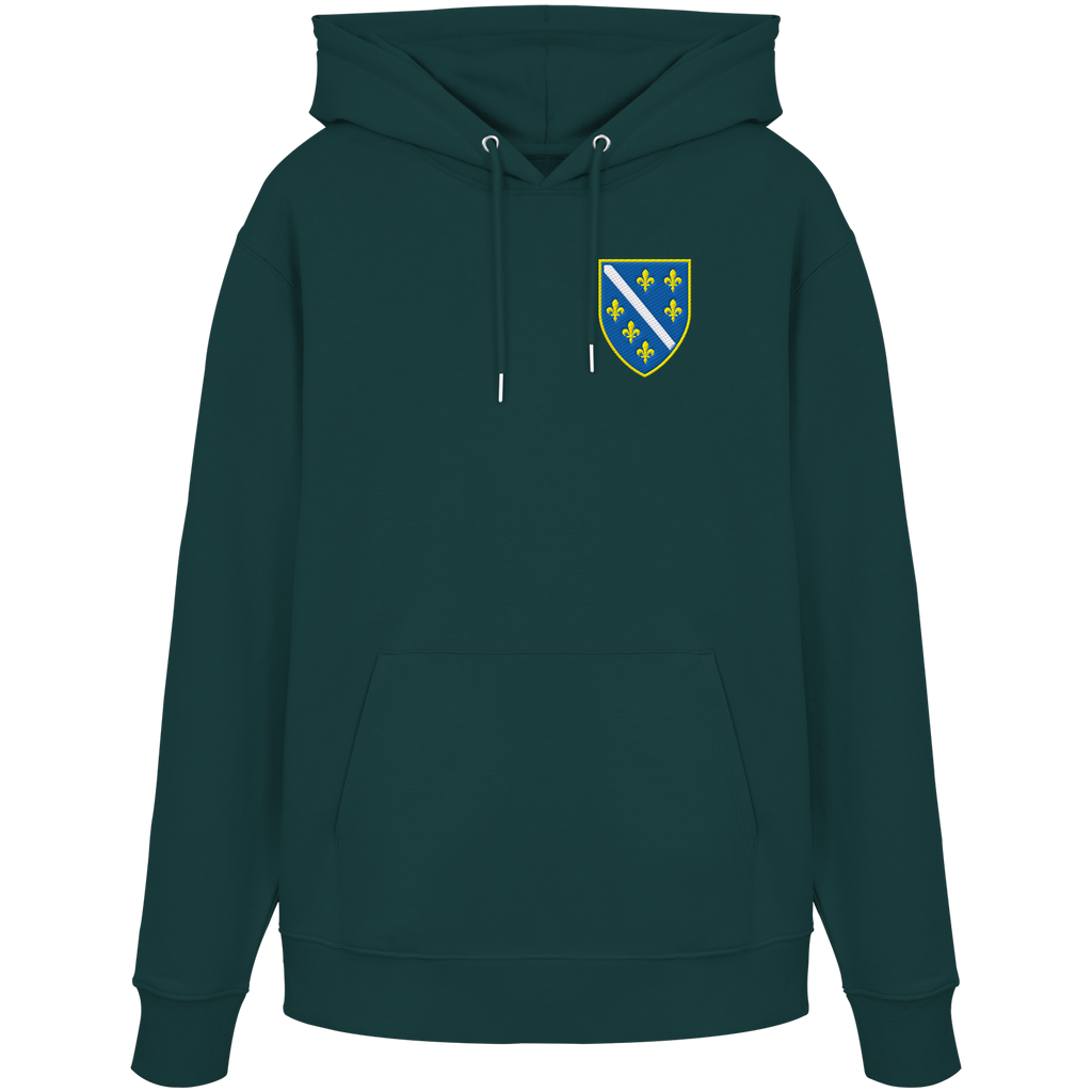Bosnien Wappen Premium Bio Hoodie mit Stickerei | Stanley/Stella – Unisex