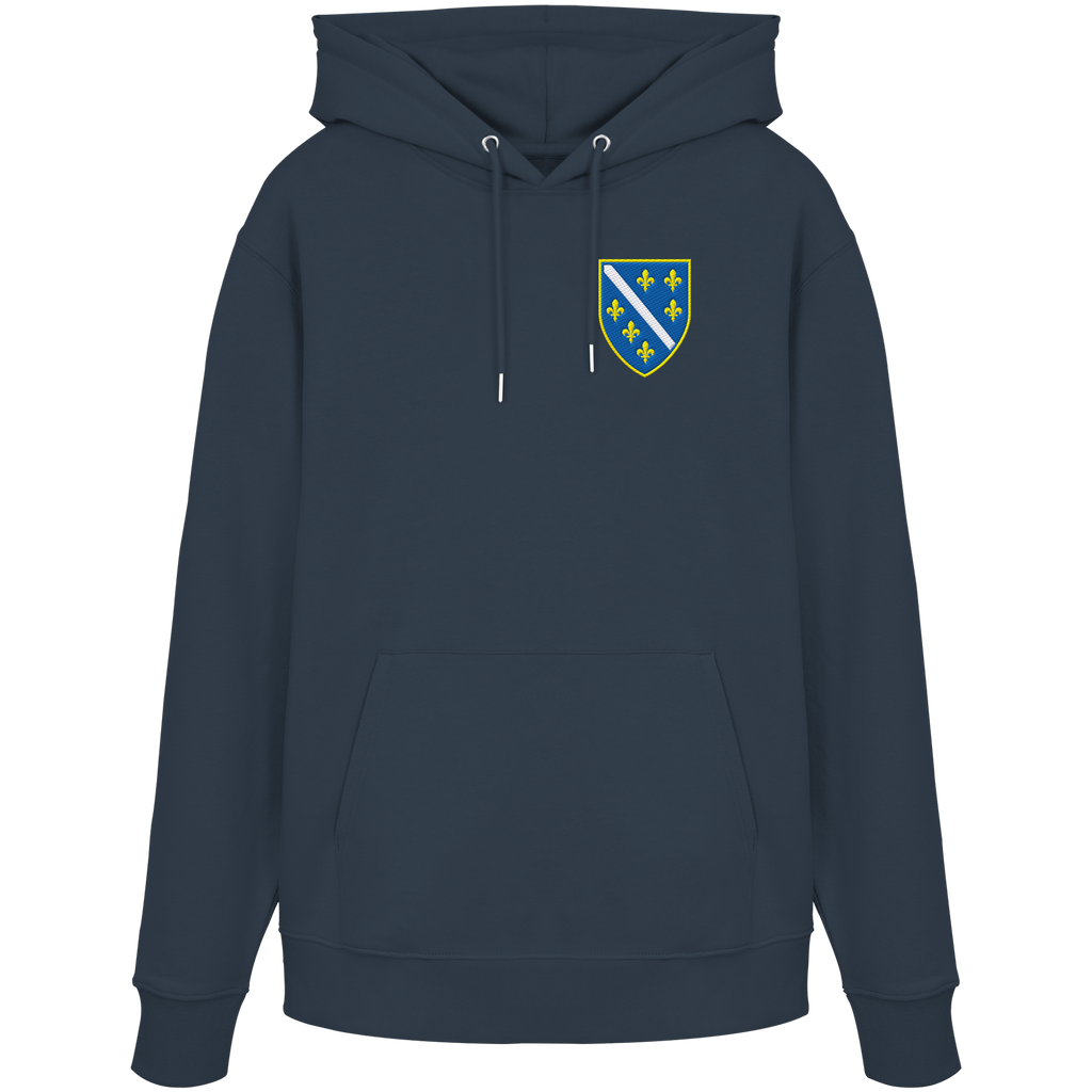 Bosnien Wappen Premium Bio Hoodie mit Stickerei | Stanley/Stella – Unisex