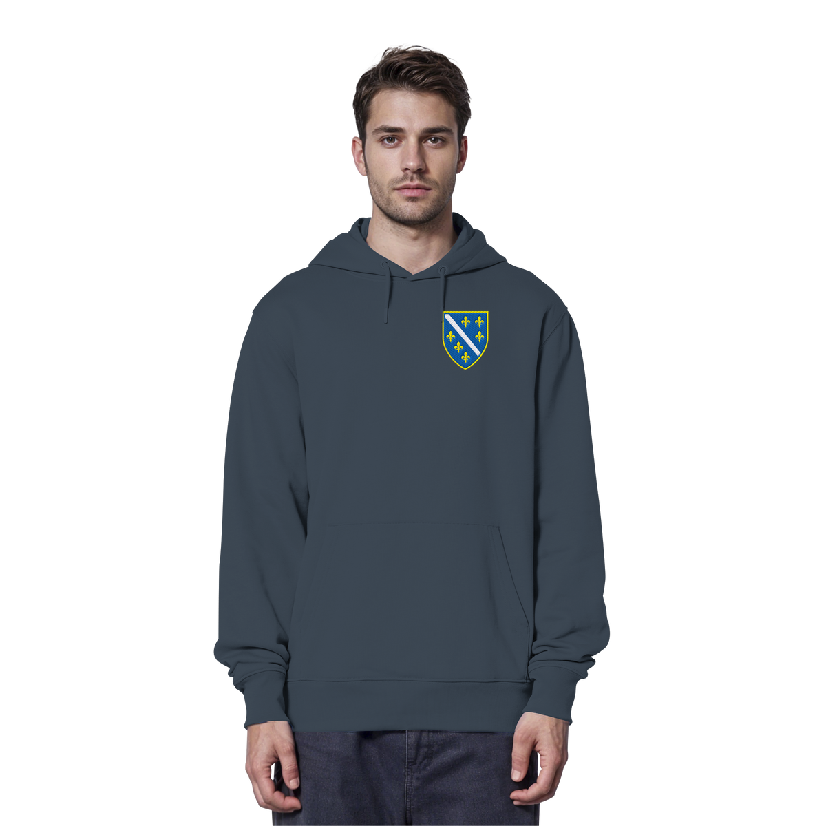 Bosnien Wappen Premium Bio Hoodie mit Stickerei | Stanley/Stella – Unisex