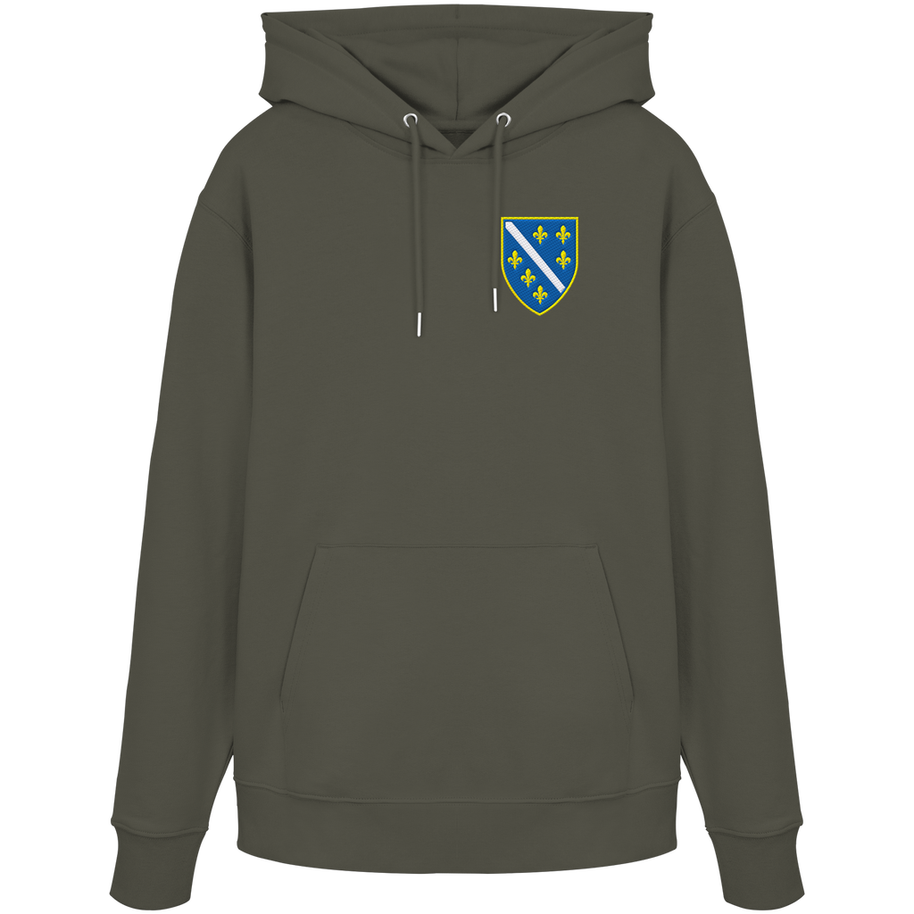 Bosnien Wappen Premium Bio Hoodie mit Stickerei | Stanley/Stella – Unisex
