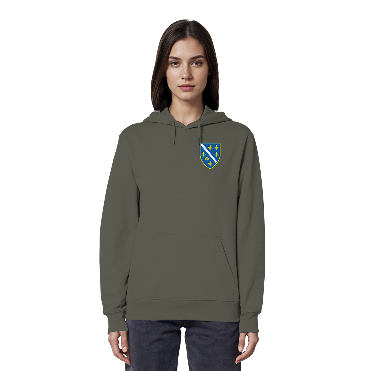 Bosnien Wappen Premium Bio Hoodie mit Stickerei | Stanley/Stella – Unisex