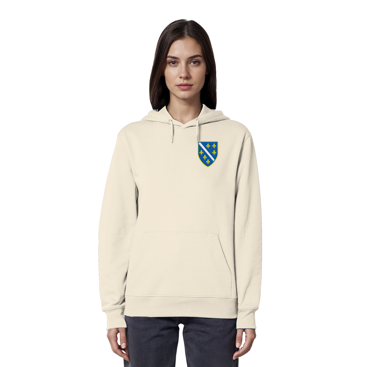 Bosnien Wappen Premium Bio Hoodie mit Stickerei | Stanley/Stella – Unisex