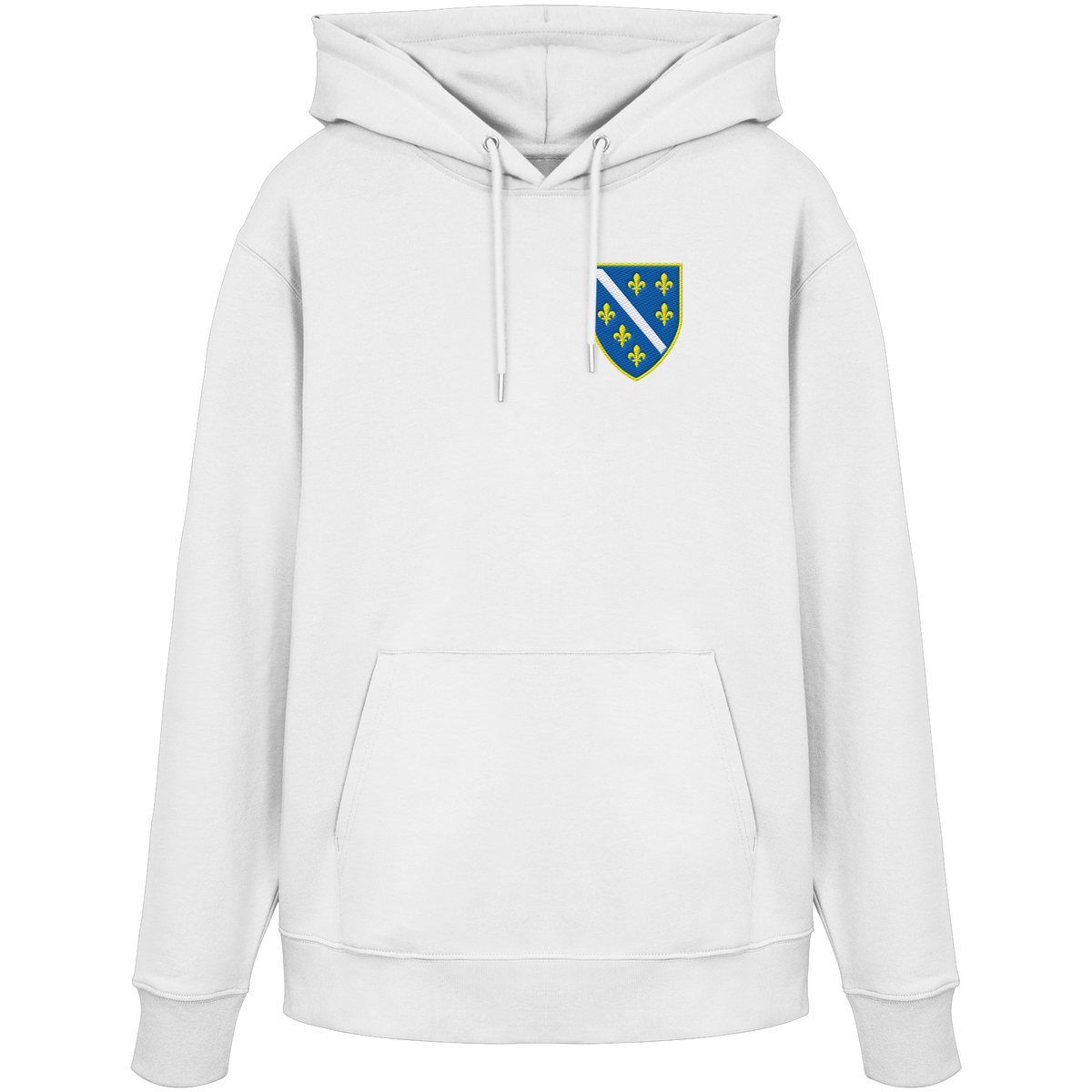 Bosnisches Wappen – Heimatliebe mit Stolz | Premium Stickerei - Organic Hoodie
