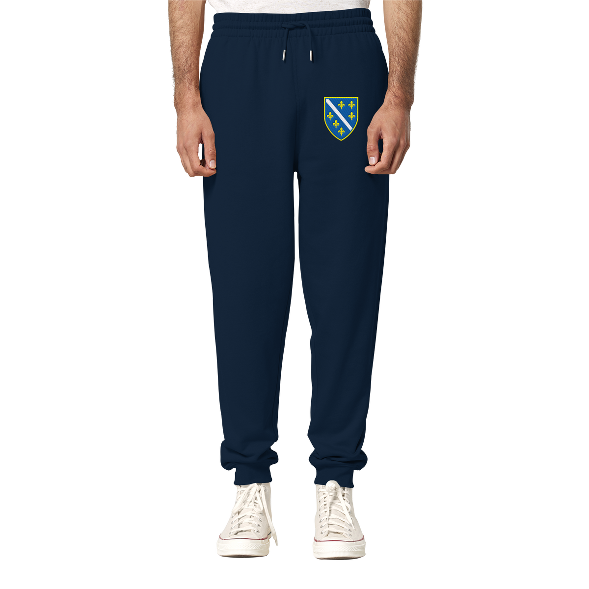 Premium organska jogging pantalone sa grbom Bosne i Hercegovine i vezom | Stanley/Stella – Unisex