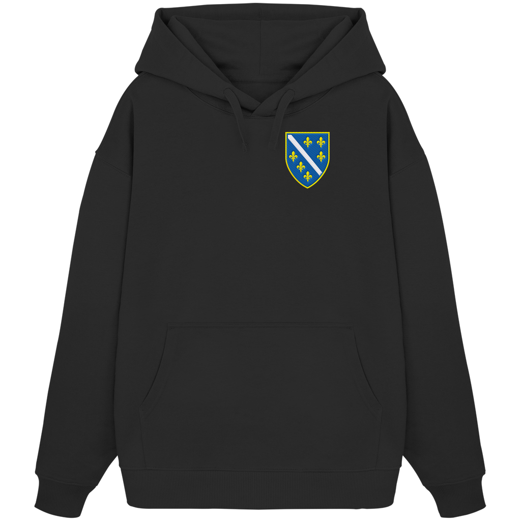 Bosanski grb – ljubav prema domovini s ponosom | Premium vez – organski oversize hoodie