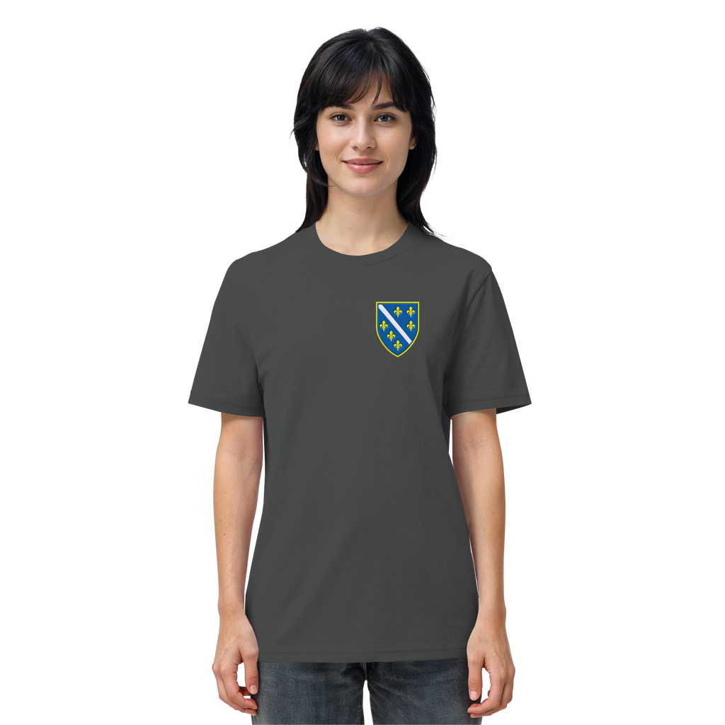 Premium organska majica s grbom Bosne i Hercegovine i vezom | Stanley/Stella – Unisex