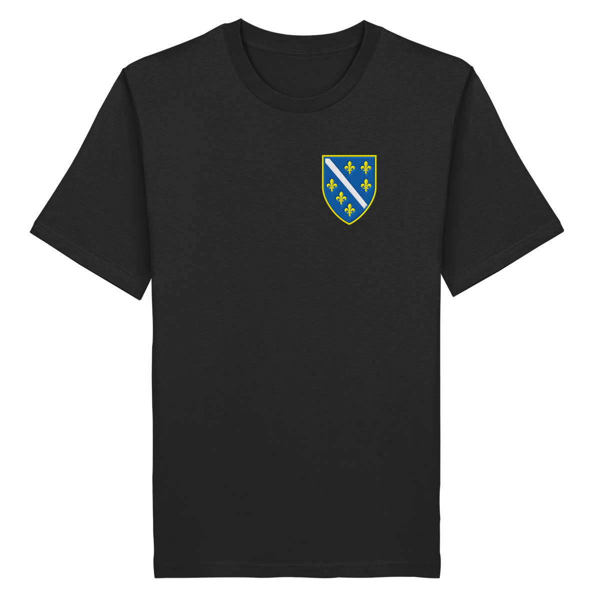 Bosnisches Wappen – Heimatliebe mit Stolz | Premium Stickerei - Organic Shirt
