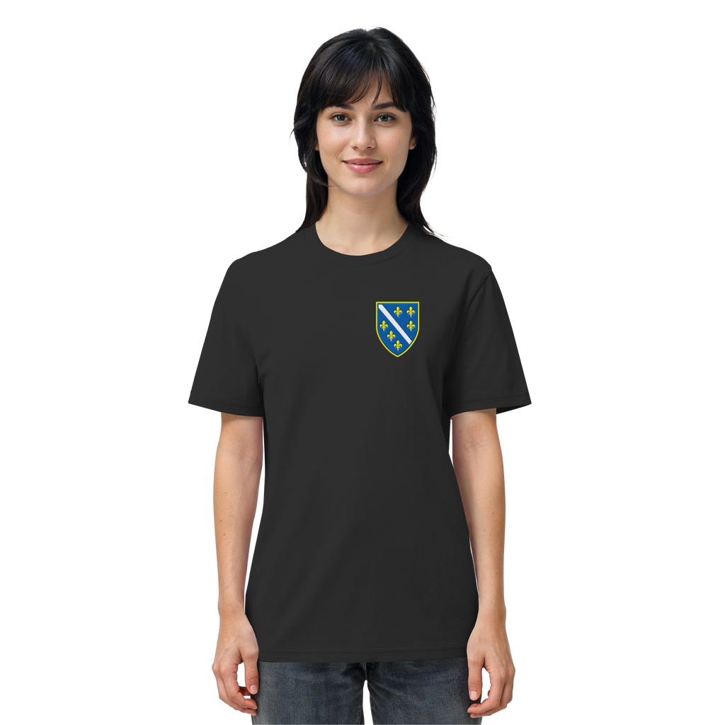 Premium organska majica s grbom Bosne i Hercegovine i vezom | Stanley/Stella – Unisex