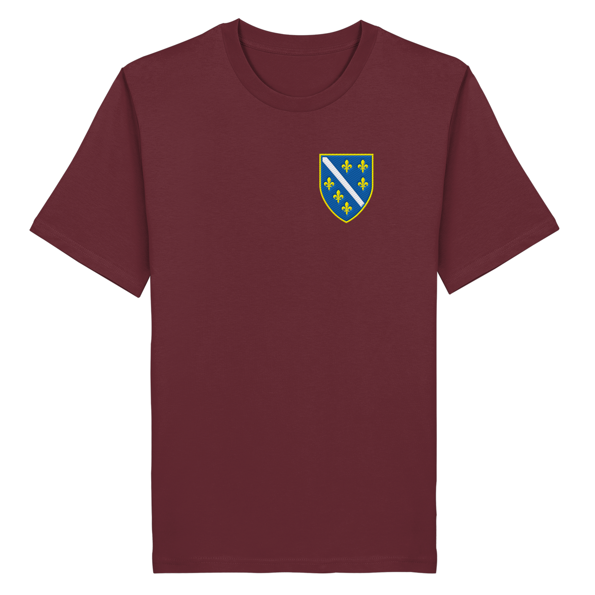 Bosnisches Wappen – Heimatliebe mit Stolz | Premium Stickerei - Organic Shirt