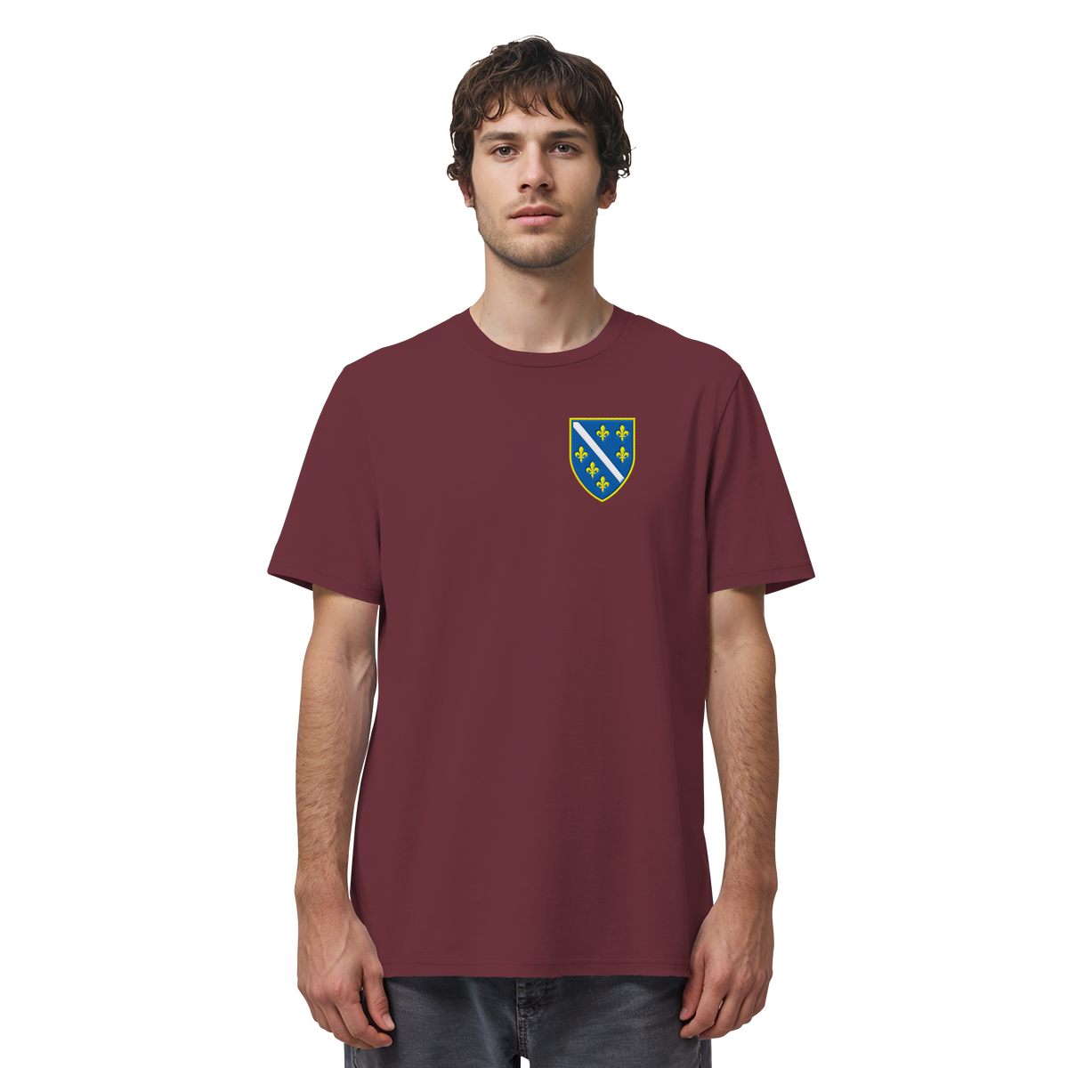 Premium organska majica s grbom Bosne i Hercegovine i vezom | Stanley/Stella – Unisex