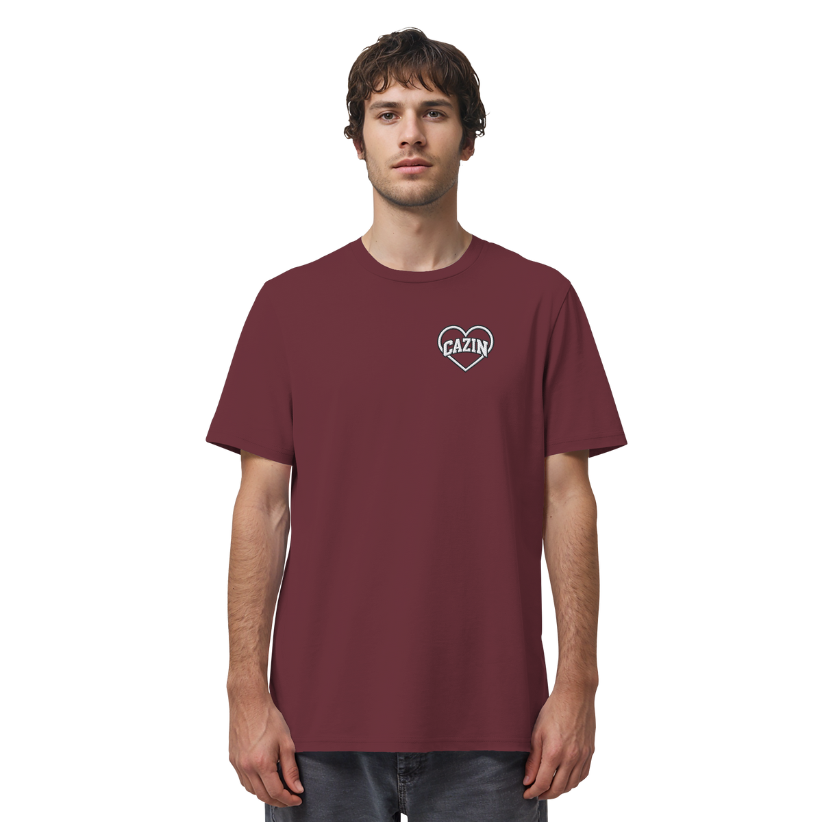 CAZIN Stanley/Stella Premium Bio T-Shirt mit Herz-Stickerei | Unisex