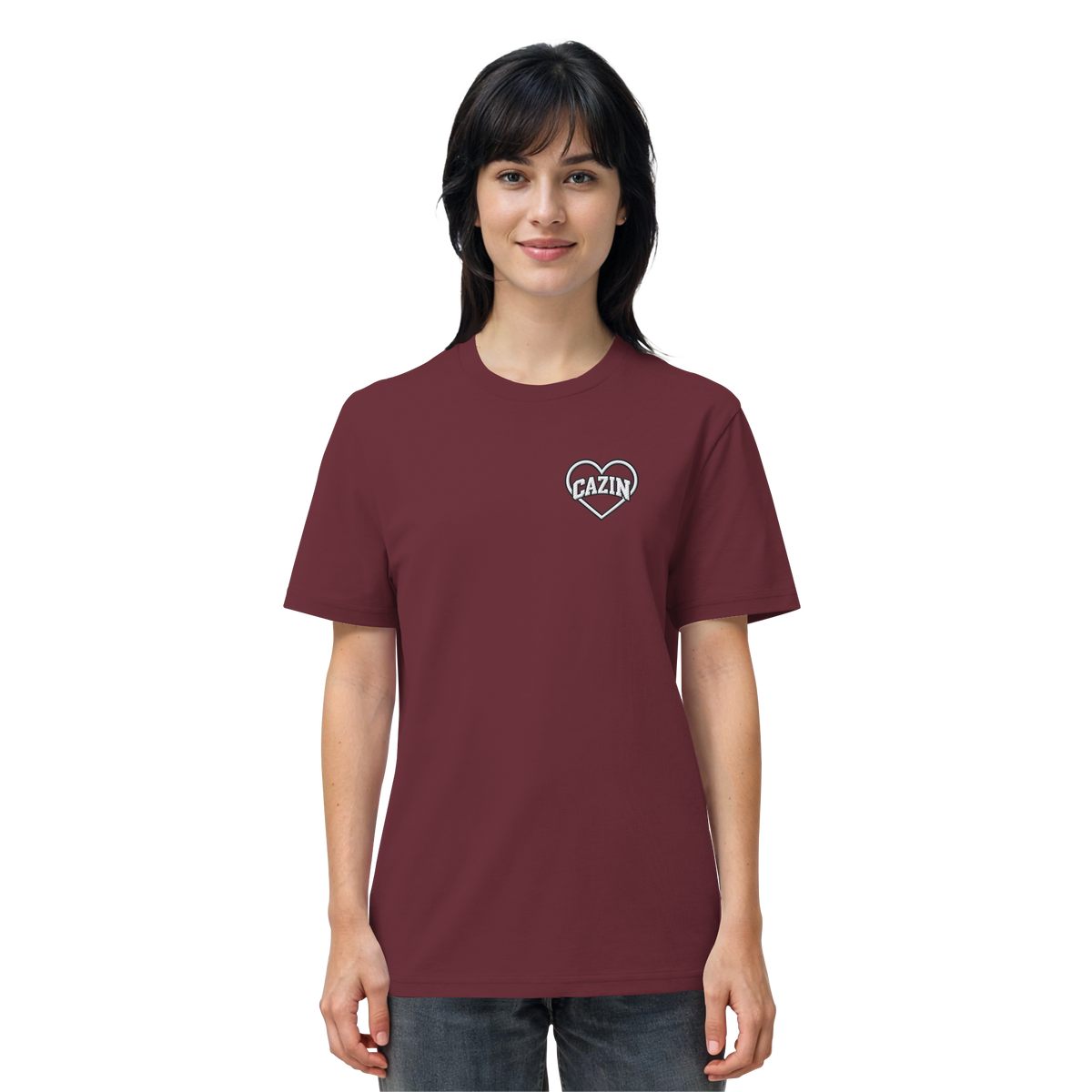 CAZIN Stanley/Stella Premium Bio T-Shirt mit Herz-Stickerei | Unisex
