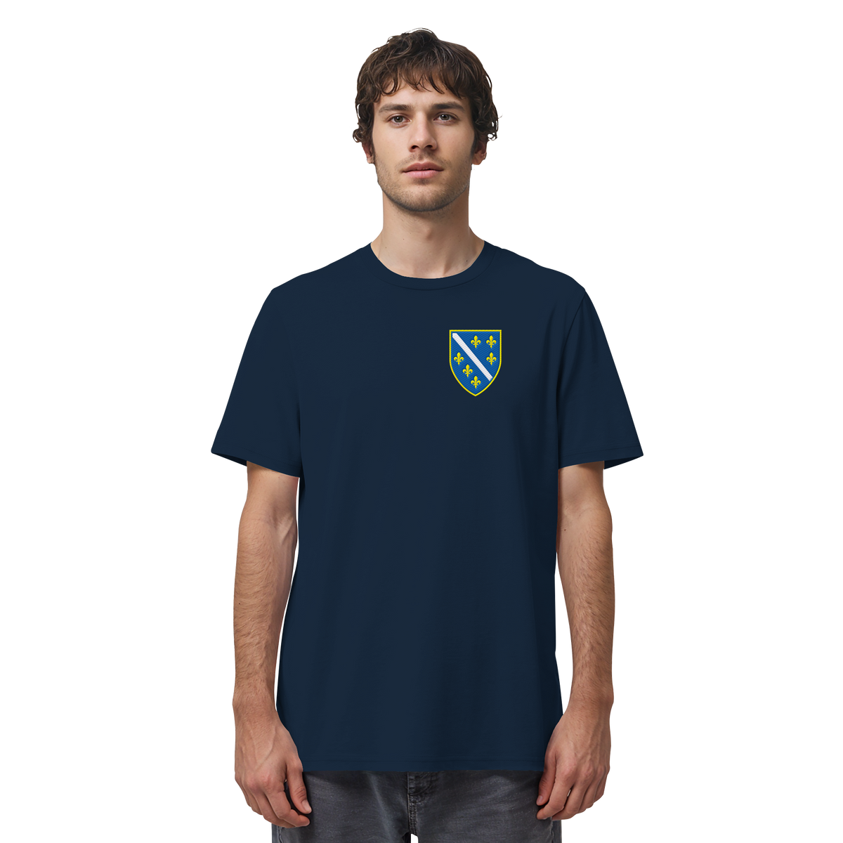 Premium organska majica s grbom Bosne i Hercegovine i vezom | Stanley/Stella – Unisex