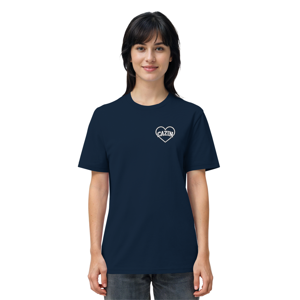 CAZIN Stanley/Stella Premium Bio T-Shirt mit Herz-Stickerei | Unisex