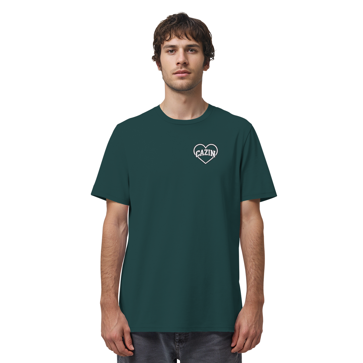 CAZIN Stanley/Stella Premium Bio T-Shirt mit Herz-Stickerei | Unisex