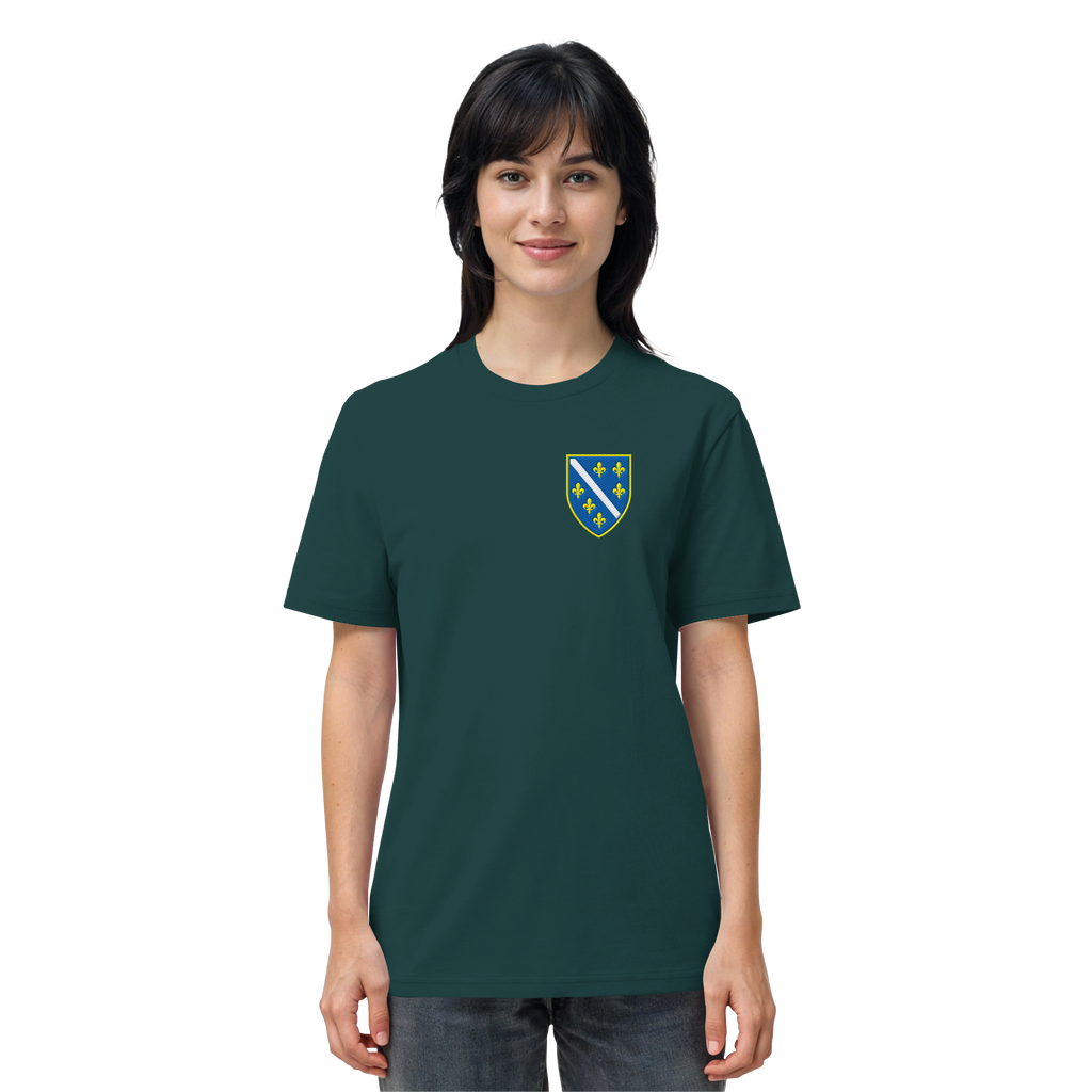 Premium organska majica s grbom Bosne i Hercegovine i vezom | Stanley/Stella – Unisex