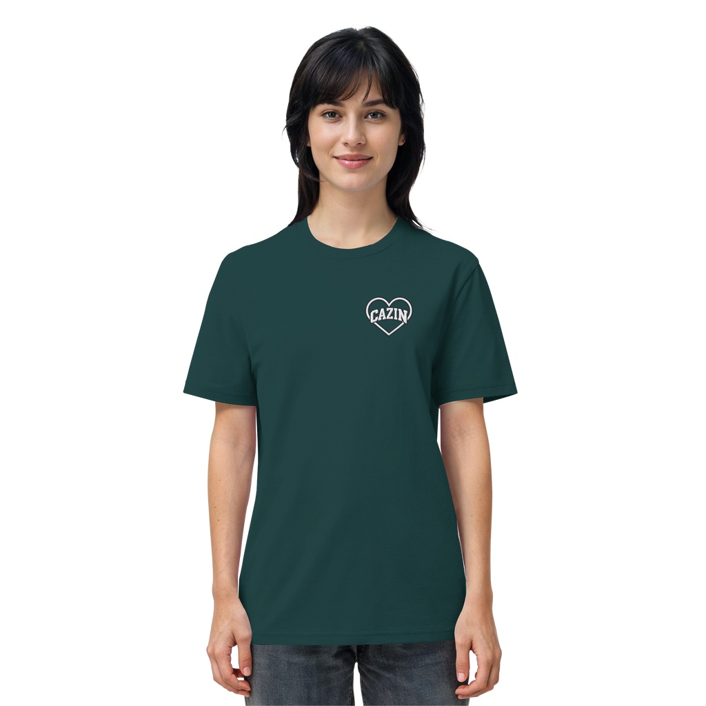 CAZIN Stanley/Stella Premium Bio T-Shirt mit Herz-Stickerei | Unisex