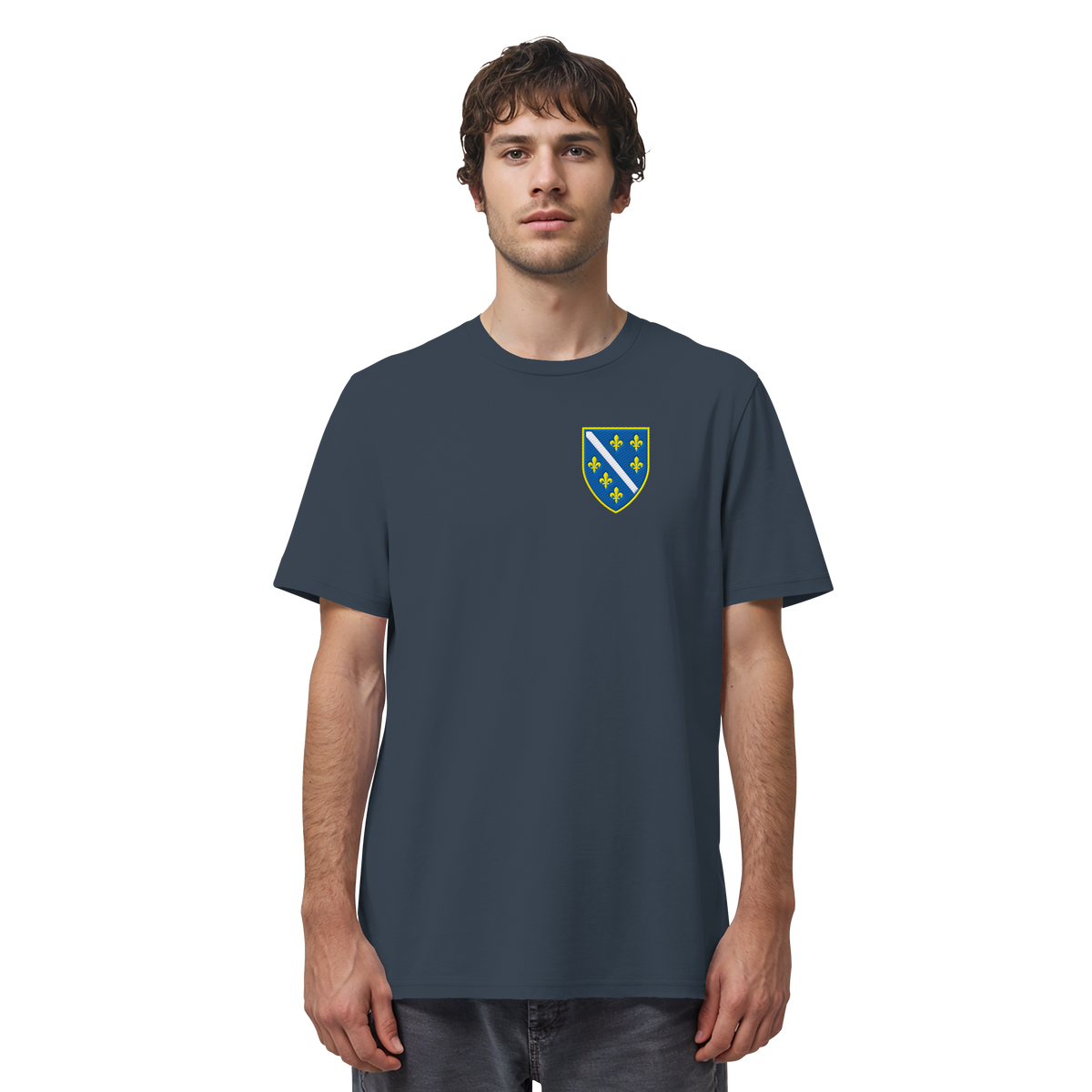 Premium organska majica s grbom Bosne i Hercegovine i vezom | Stanley/Stella – Unisex