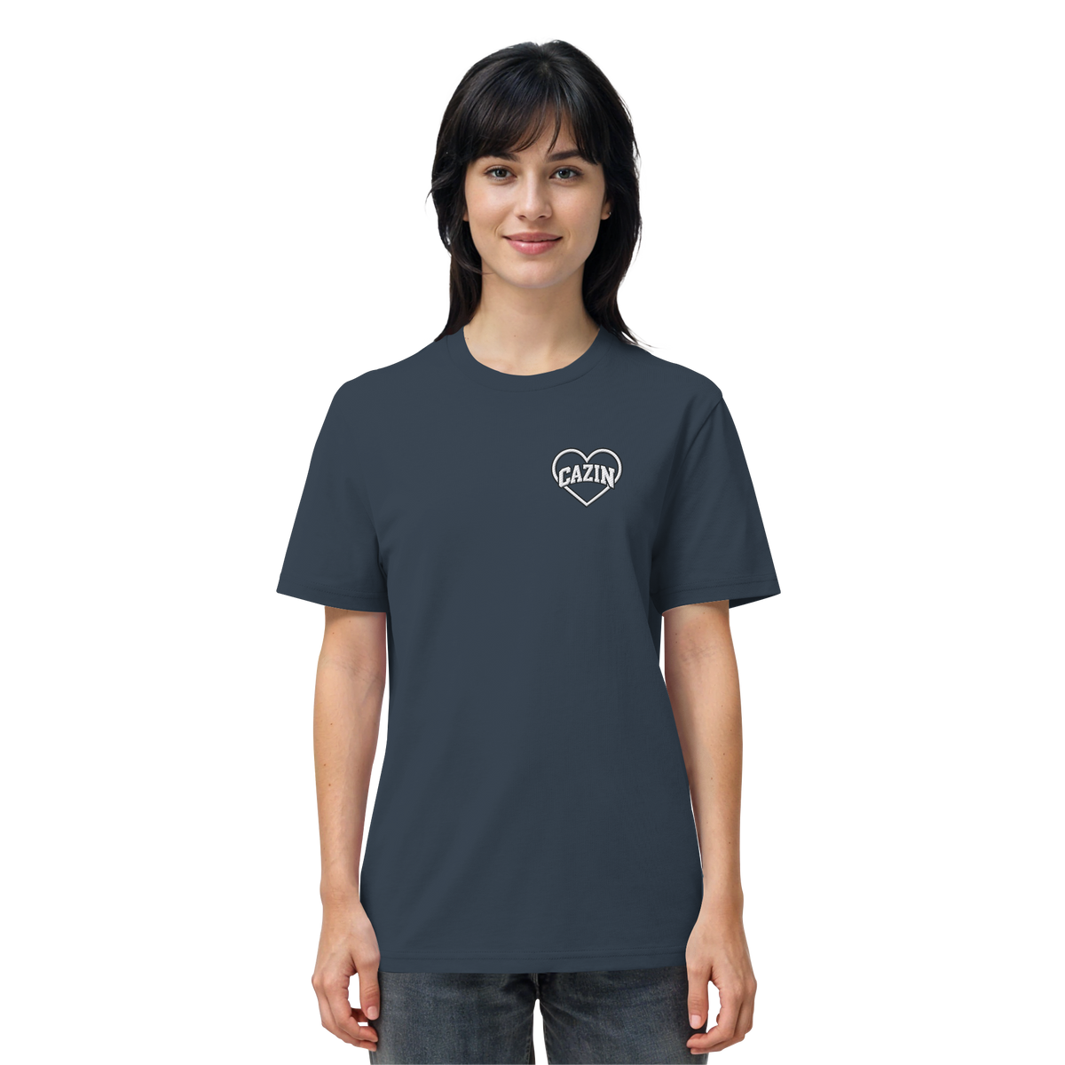 CAZIN Stanley/Stella Premium Bio T-Shirt mit Herz-Stickerei | Unisex