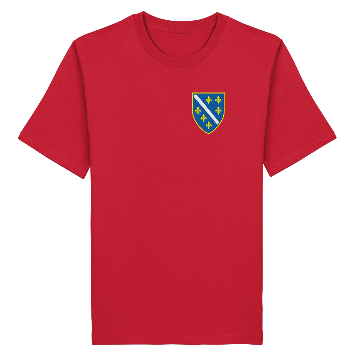 Bosnisches Wappen – Heimatliebe mit Stolz | Premium Stickerei - Organic Shirt