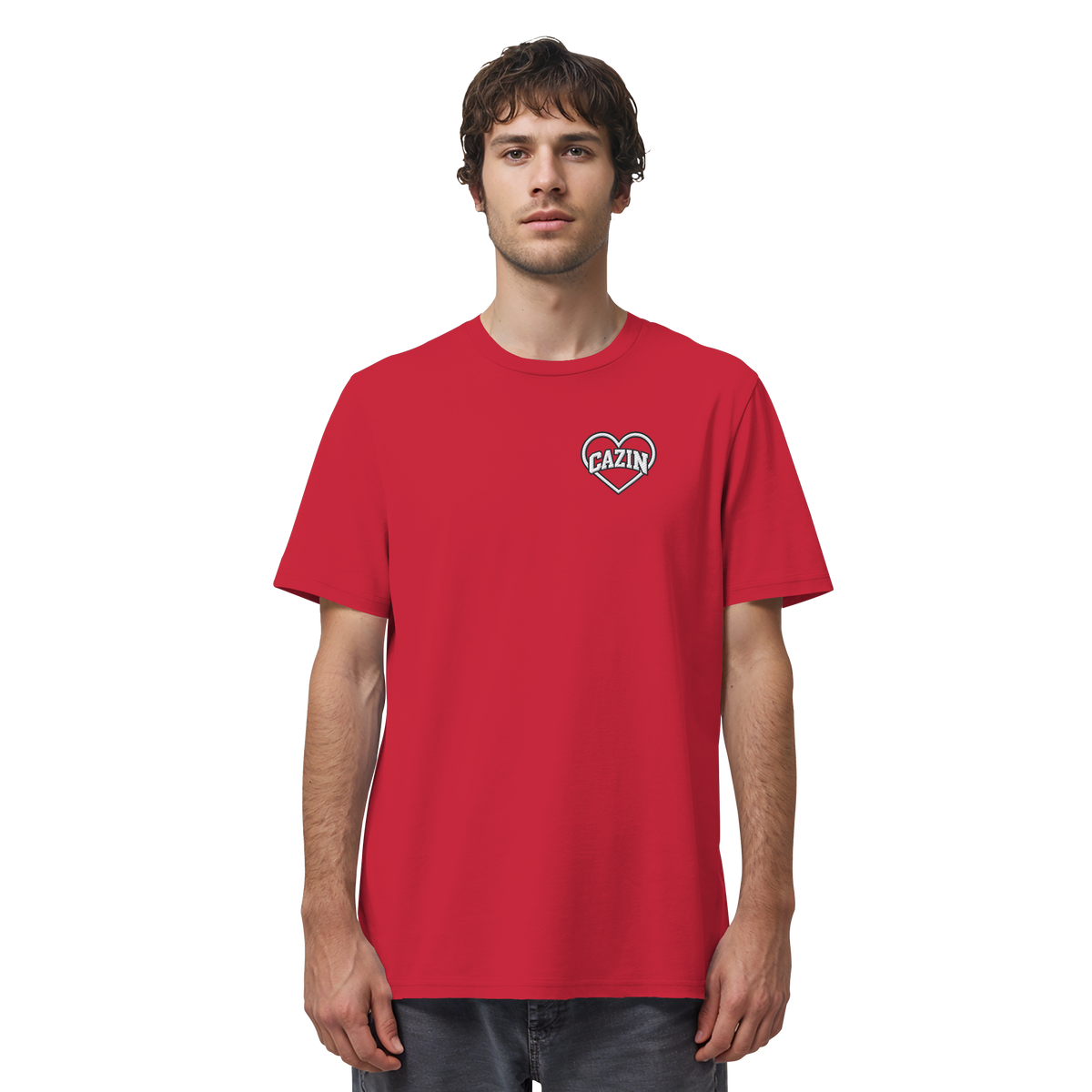 CAZIN Stanley/Stella Premium Bio T-Shirt mit Herz-Stickerei | Unisex