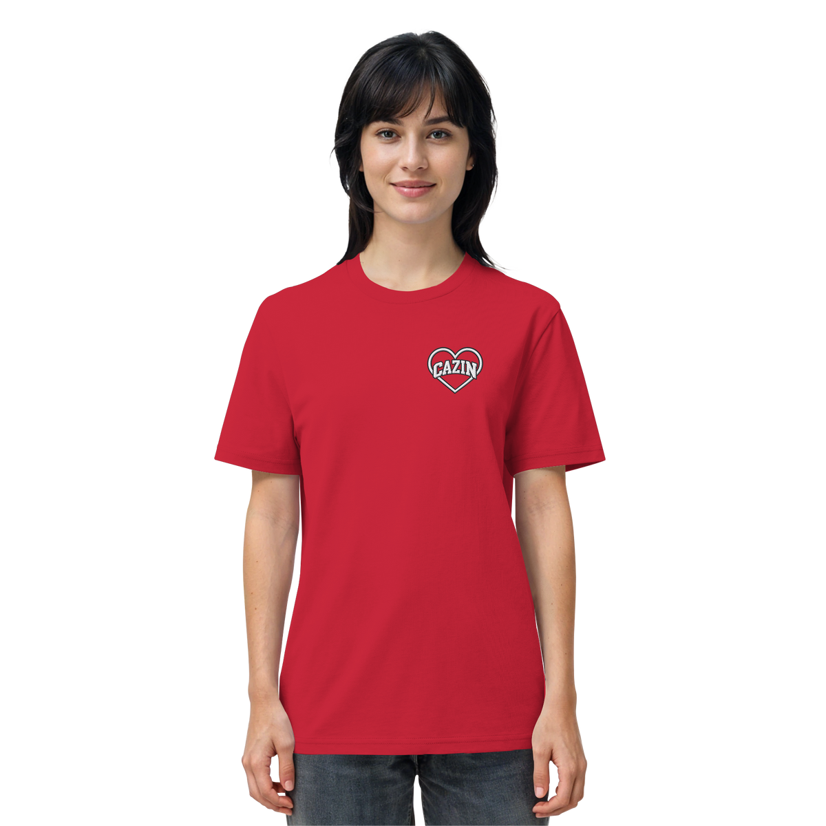 CAZIN Stanley/Stella Premium Bio T-Shirt mit Herz-Stickerei | Unisex