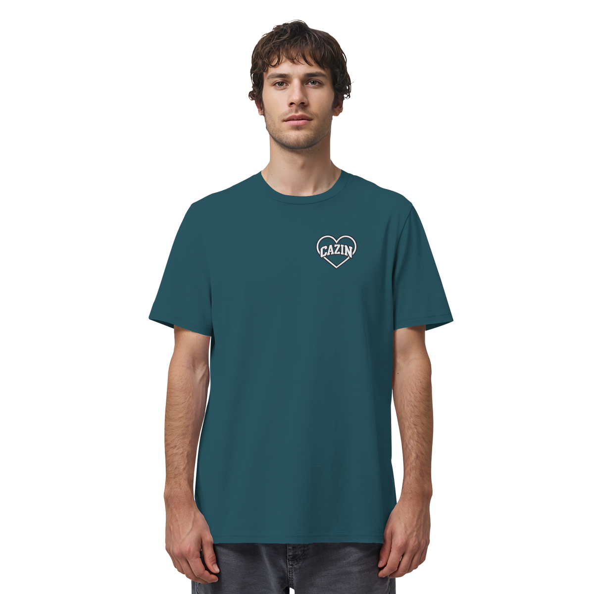 CAZIN Stanley/Stella Premium Bio T-Shirt mit Herz-Stickerei | Unisex