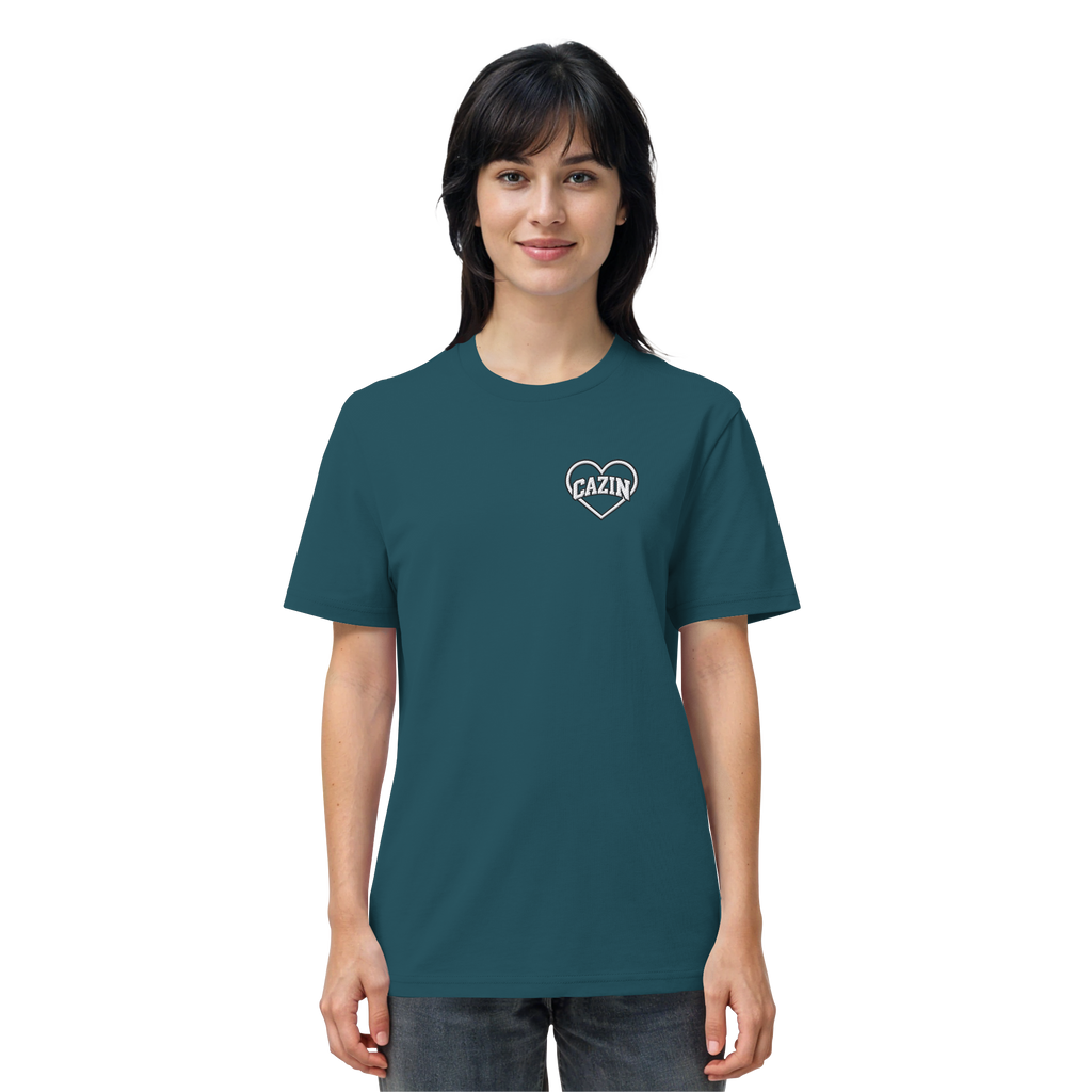 CAZIN Stanley/Stella Premium Bio T-Shirt mit Herz-Stickerei | Unisex