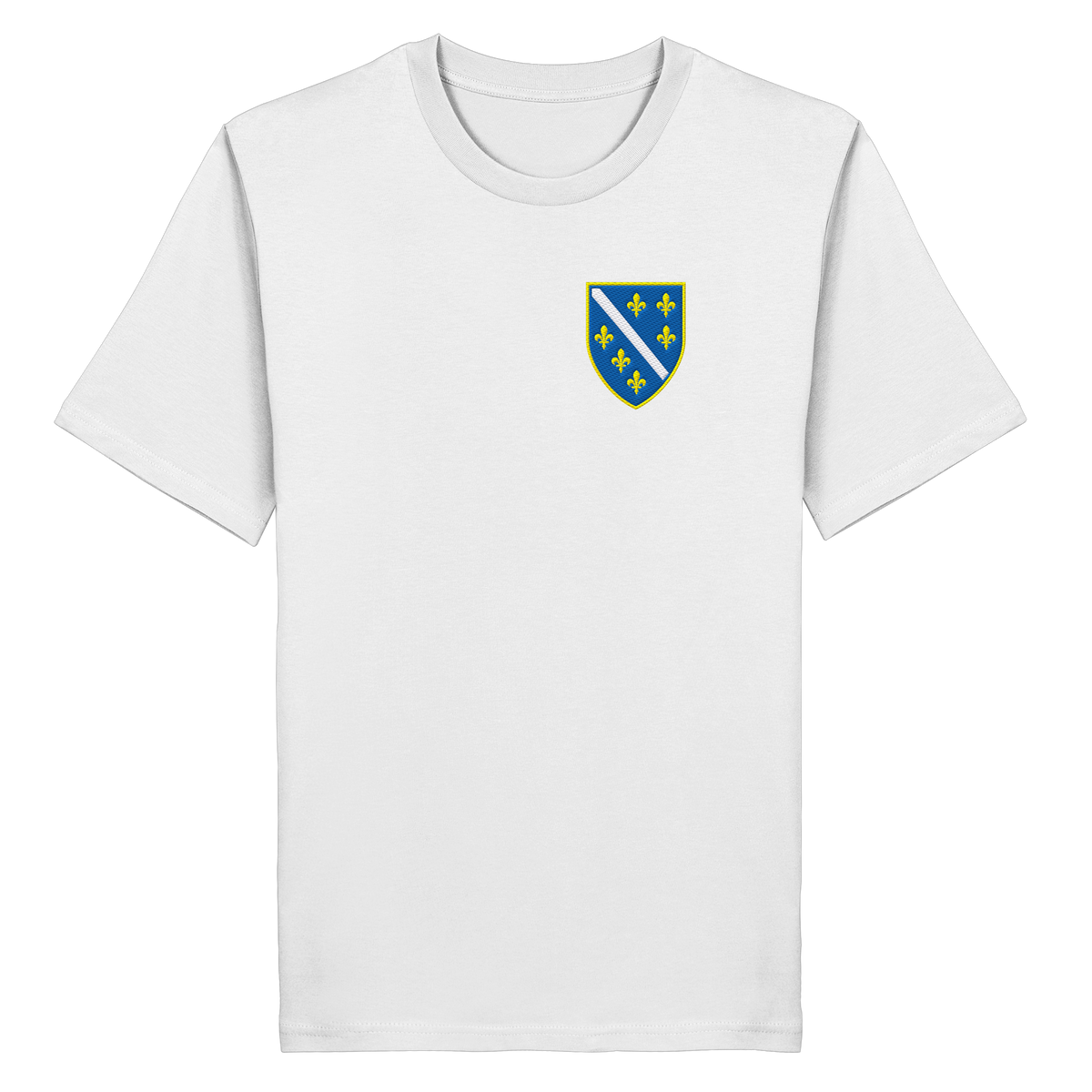 Bosnisches Wappen – Heimatliebe mit Stolz | Premium Stickerei - Organic Shirt