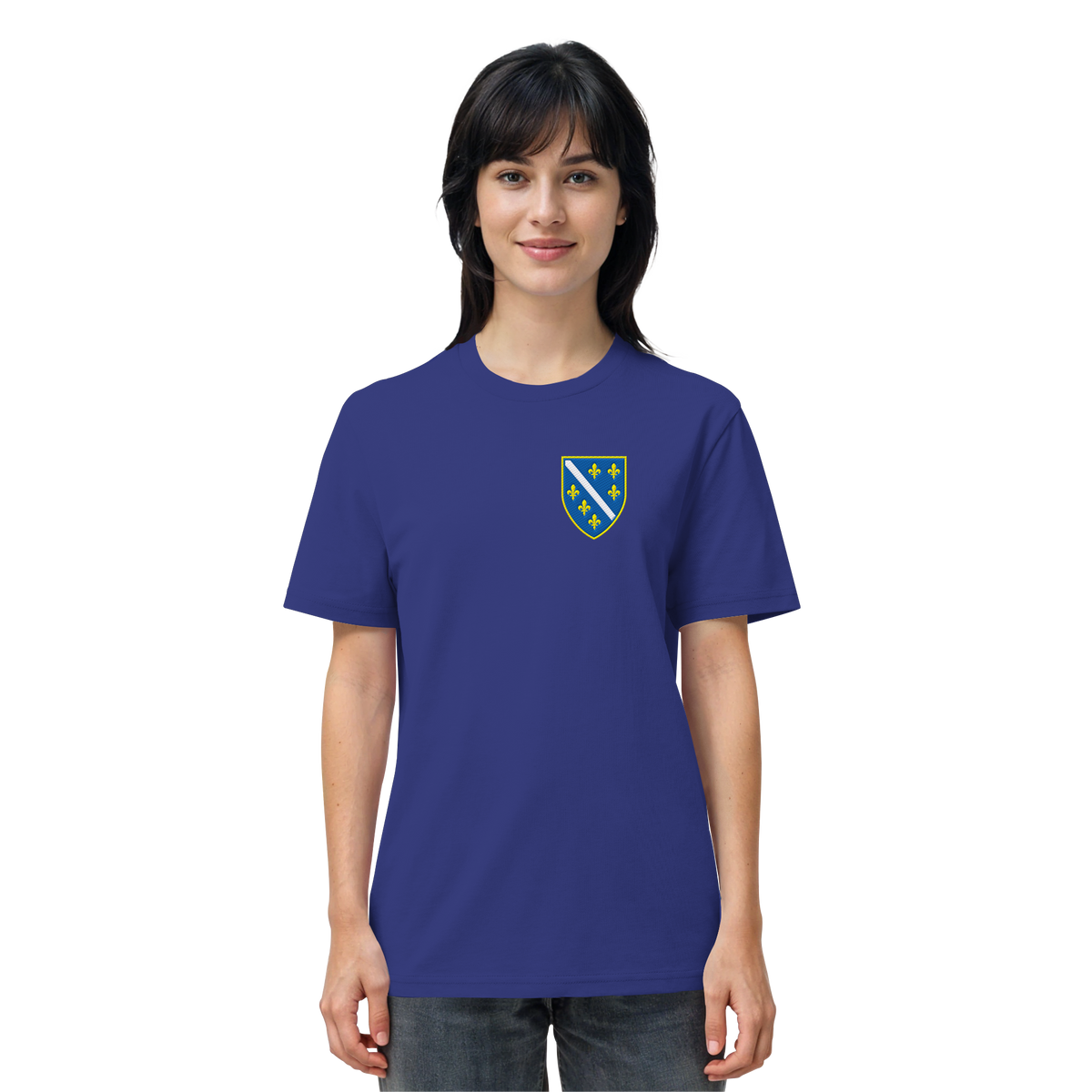 Bosnisches Wappen – Heimatliebe mit Stolz | Premium Stickerei - Organic Shirt