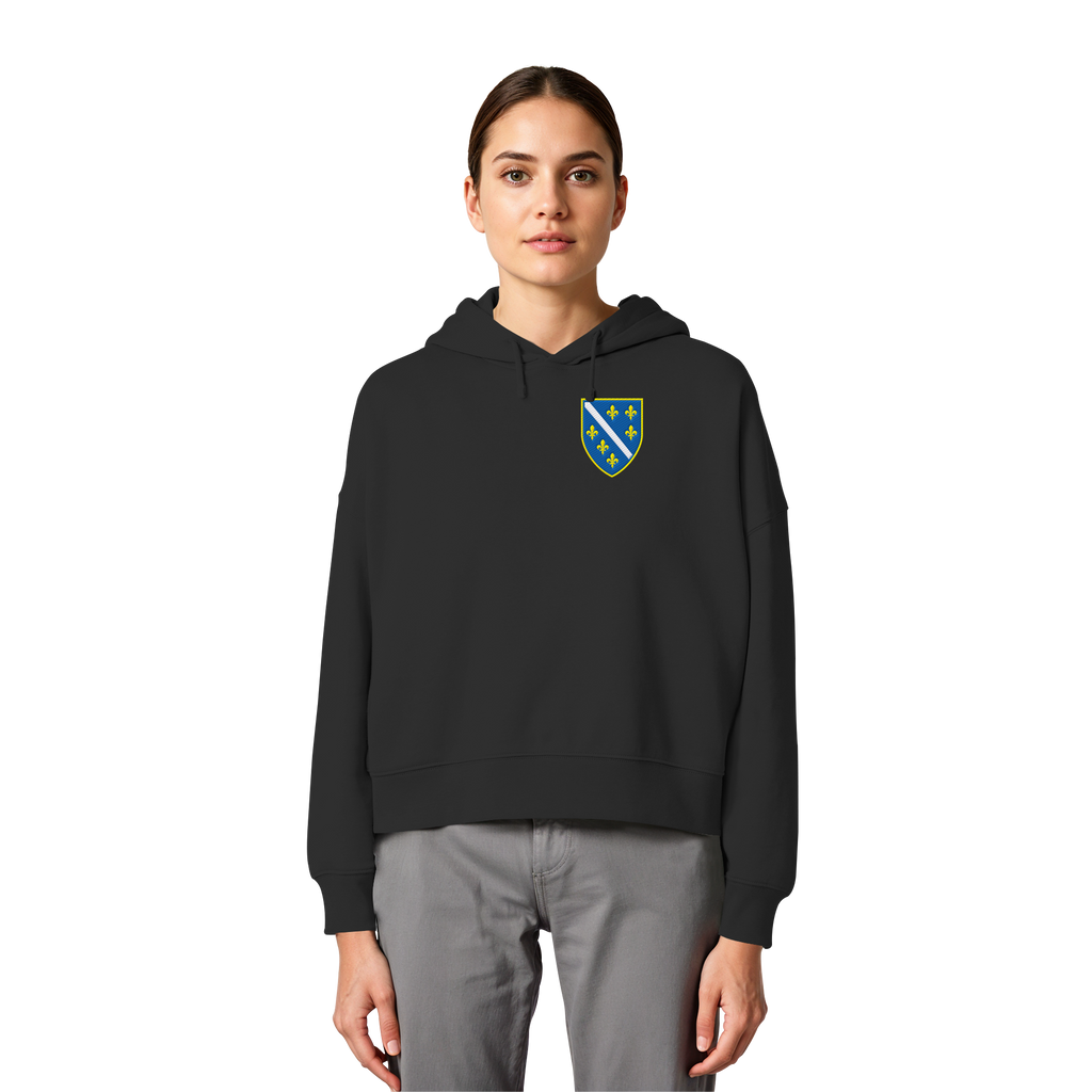 Bosnisches Wappen – Heimatliebe mit Stolz | Premium Stickerei - Womens Organic Boxcut Hoodie