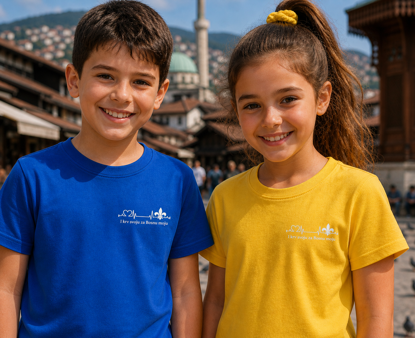 Kids Premium Organic T-Shirt – Za Bosnu Moju | Left Chest