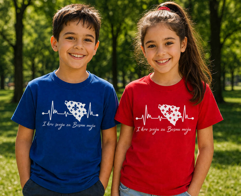 Kids Premium Organic T-Shirt Bosnia – Bosna Heartbeat | Front Print