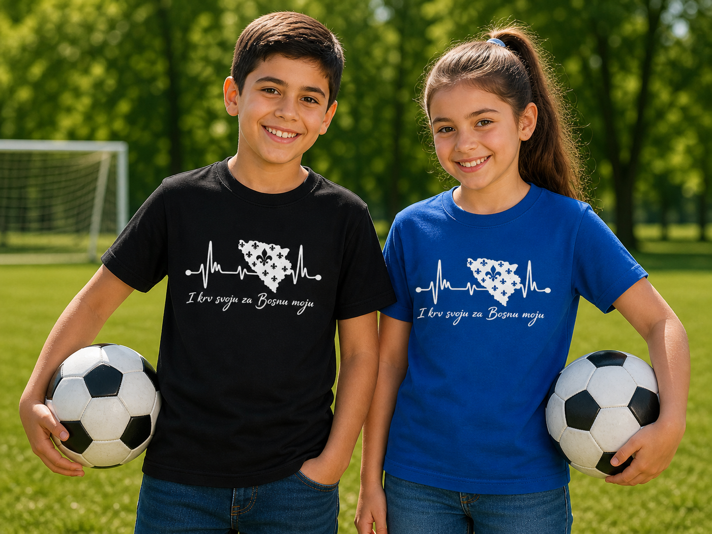 Kids Basic T-Shirt Bosnia - Bosna Heartbeat | Front Print