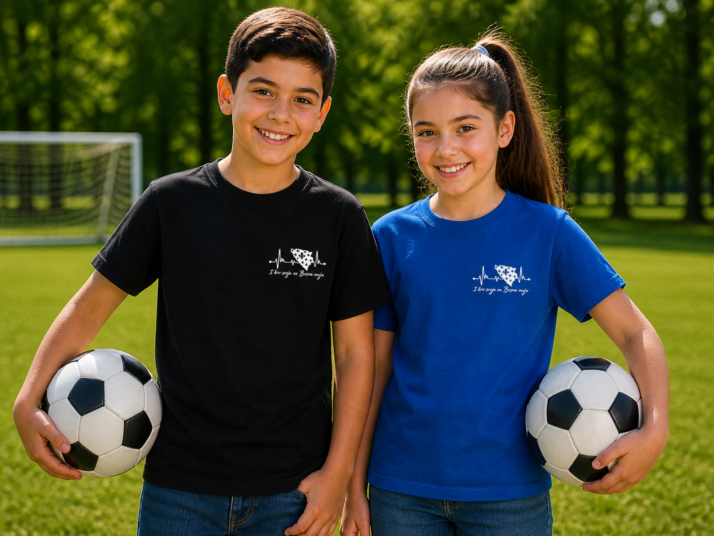 Kids Basic T-Shirt Bosnia - Bosna Heartbeat | Left Chest
