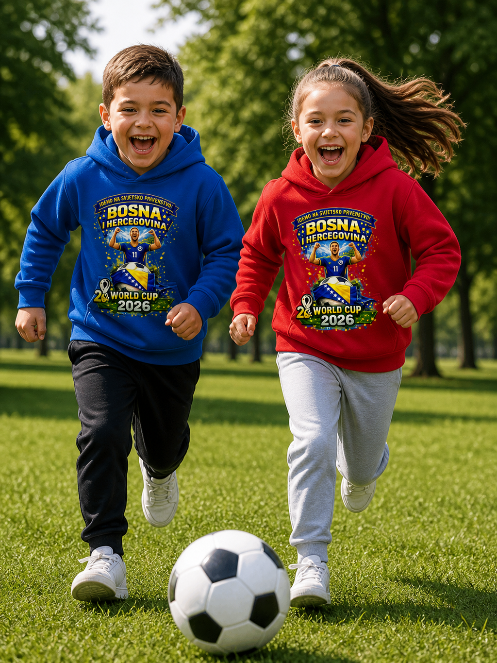 Kinder Premium Bio Hoodie – Bosnien | Design 01 | Frontprint