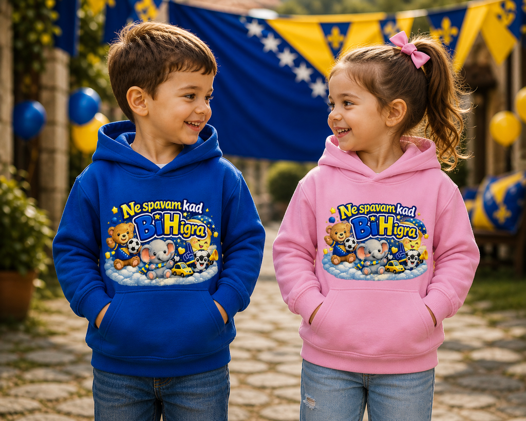 Kids Basic Hoodie - I don't sleep when Bosnia and Herzegovina plays | Frontprint