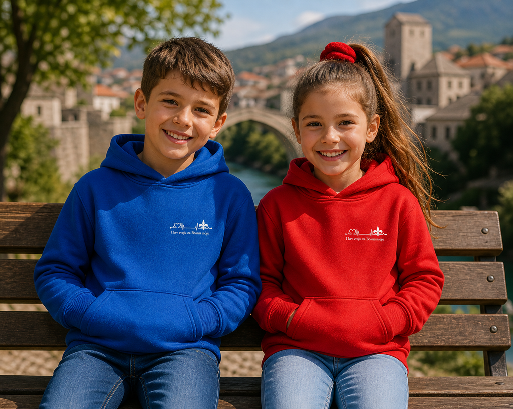 Kids Basic Hoodie - For My Bosnia | Left Chest