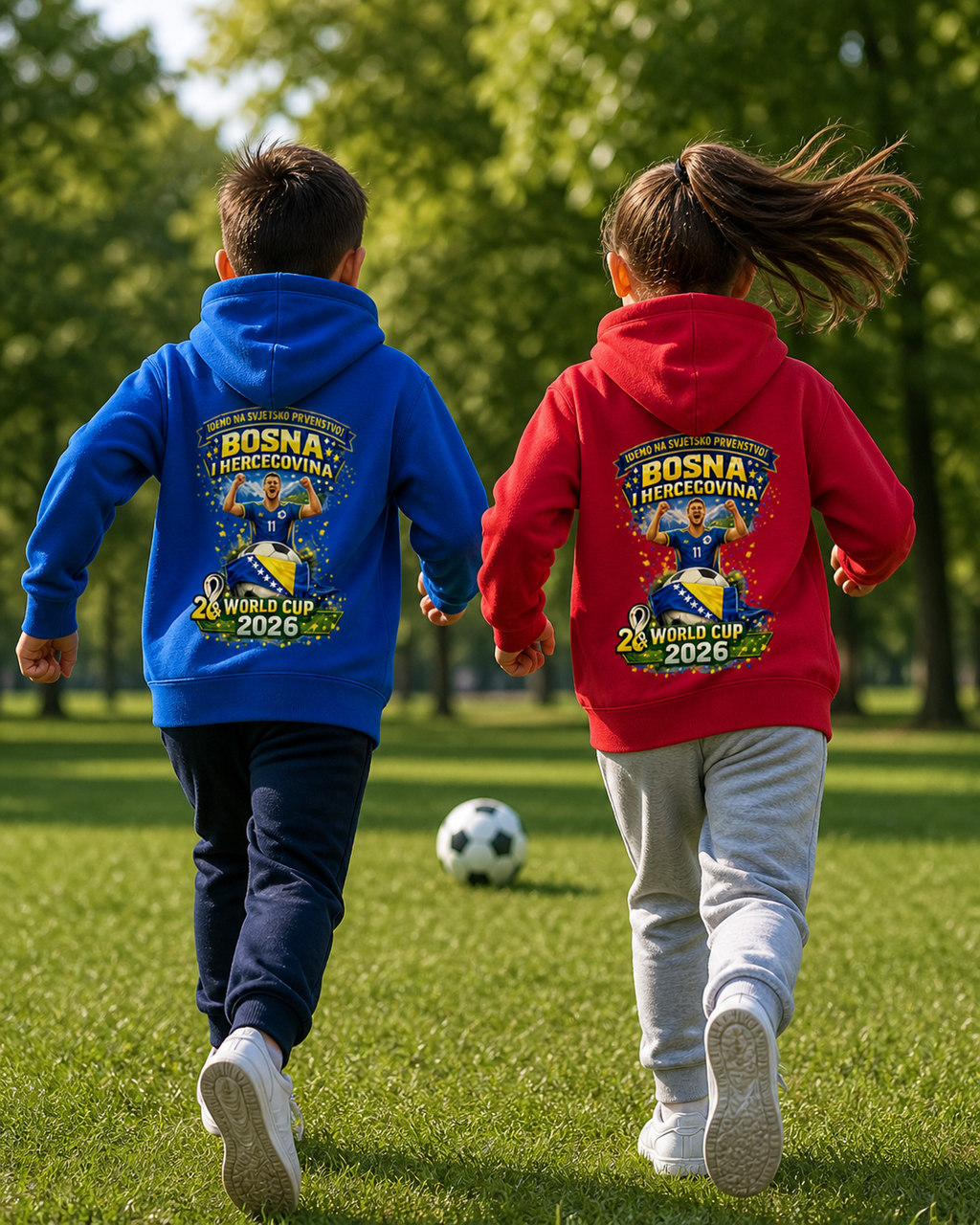 Kids Premium Organic Hoodie - Bosnia | Design 01 | Back Print