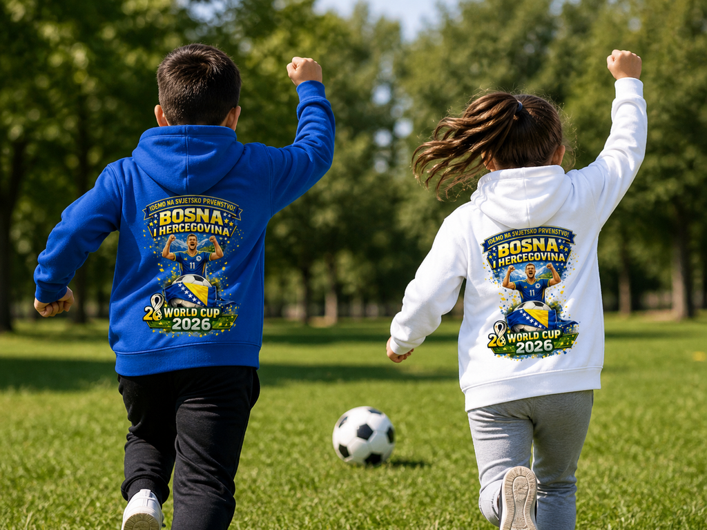 Kids Basic Hoodie – Bosnien | Design 01  | Rückenprint