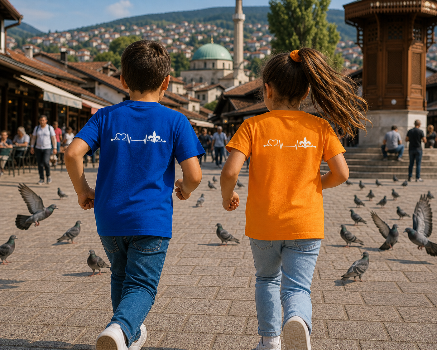 Kids Premium Organic T-Shirt - Heart of Bosnia | Back Print