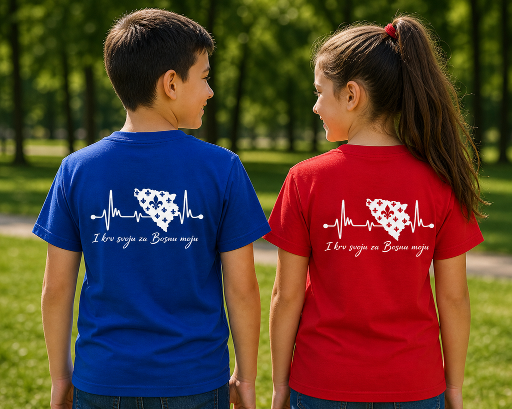 Kids Premium Bio T-Shirt Bosnien – Bosna Herzschlag | Rückenprint