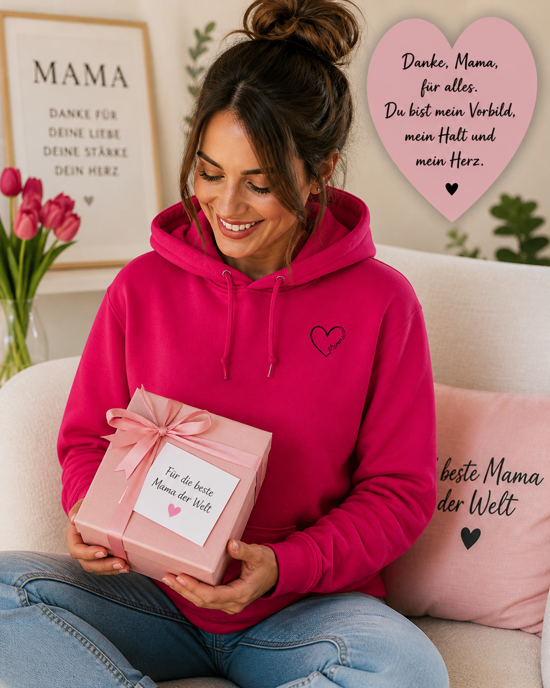 Women's Premium Organic Hoodie - Mama Heart